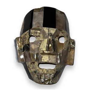 Mayan Art Death Native Burial Mask Vintage Onyx Mother of Pearl Mosaic Mask